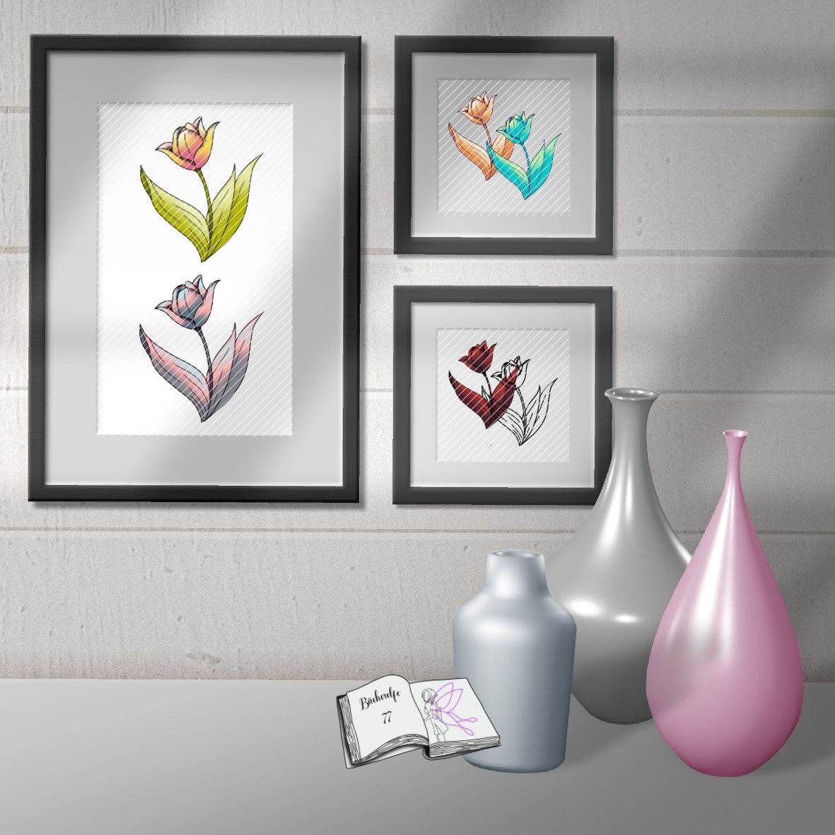 Digiset Tulpe 2.0 Plotterdatei, Sublimation, Digistamp, Digipaper - Sewando