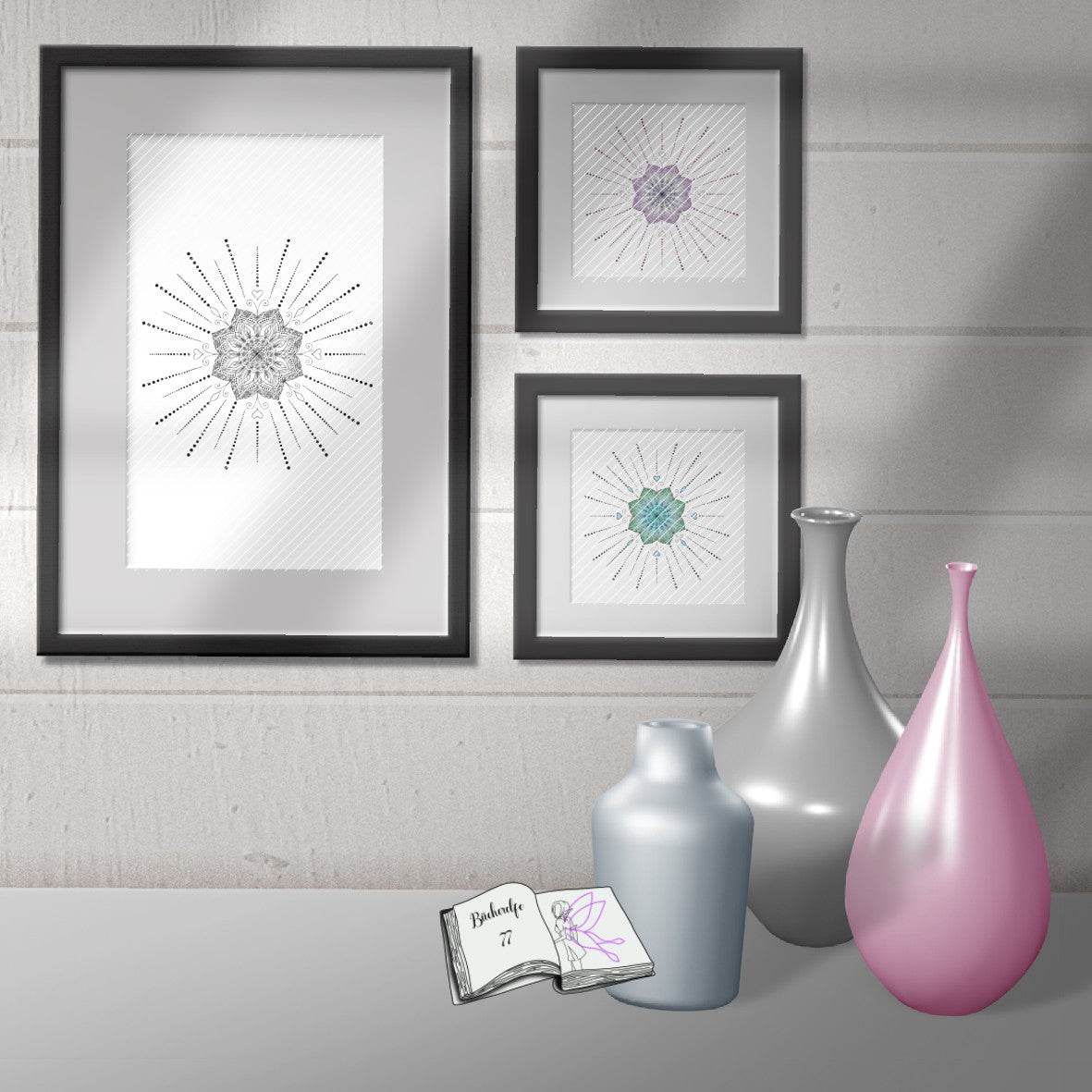 Digiset Strahlen Mandala, Plotterdatei, Sublimation, Digistamp, Digipaper - Sewando