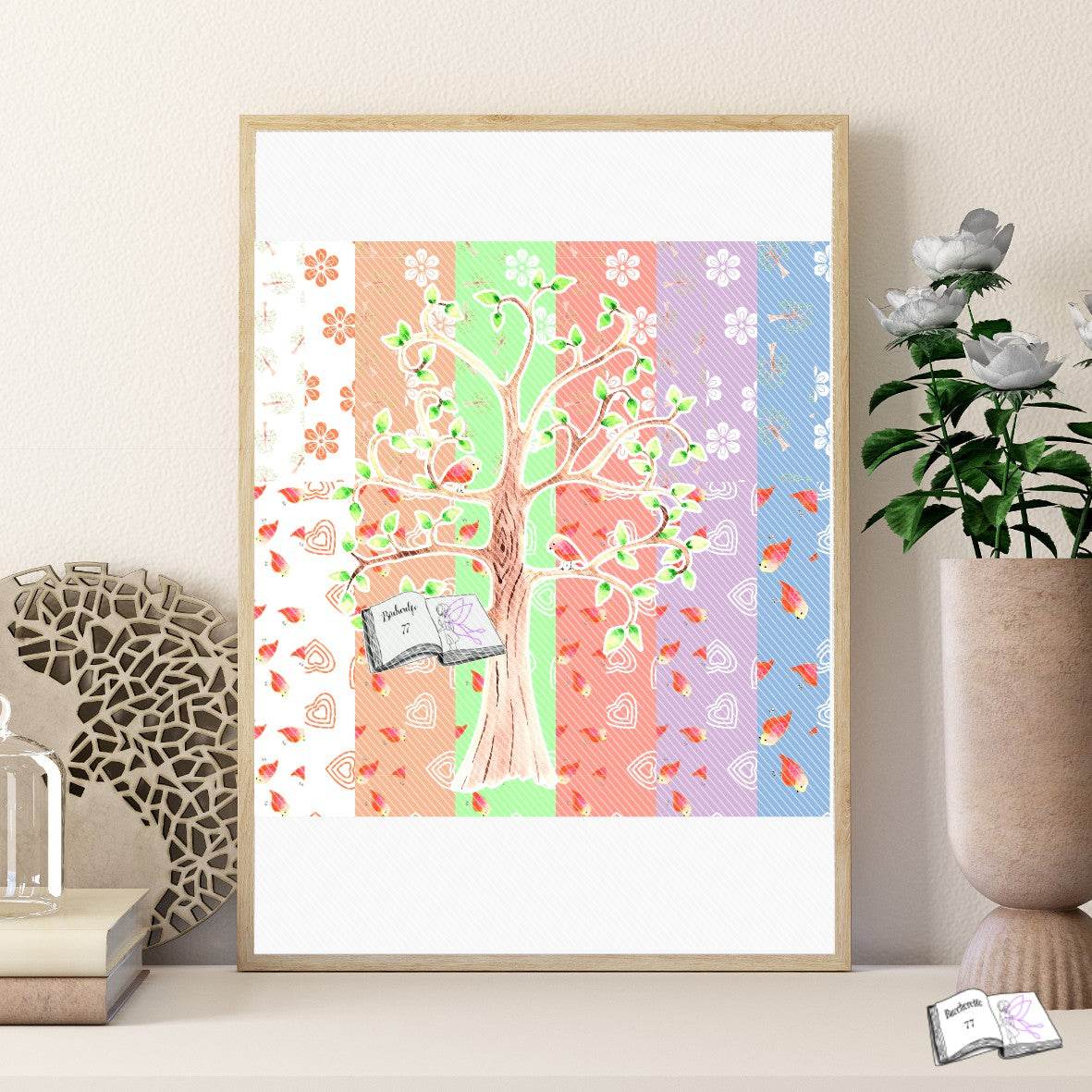 Digiset Baum mit Vögeln Plotten, Sublimation, Drucken - Sewando