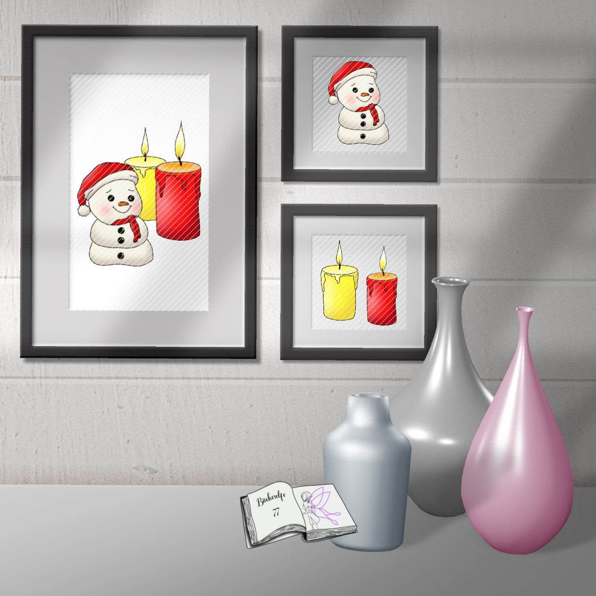 Digiset Fridolin der Schneemann, Digistamp, Digipaper, Plotterdatei, Sublimation - Sewando