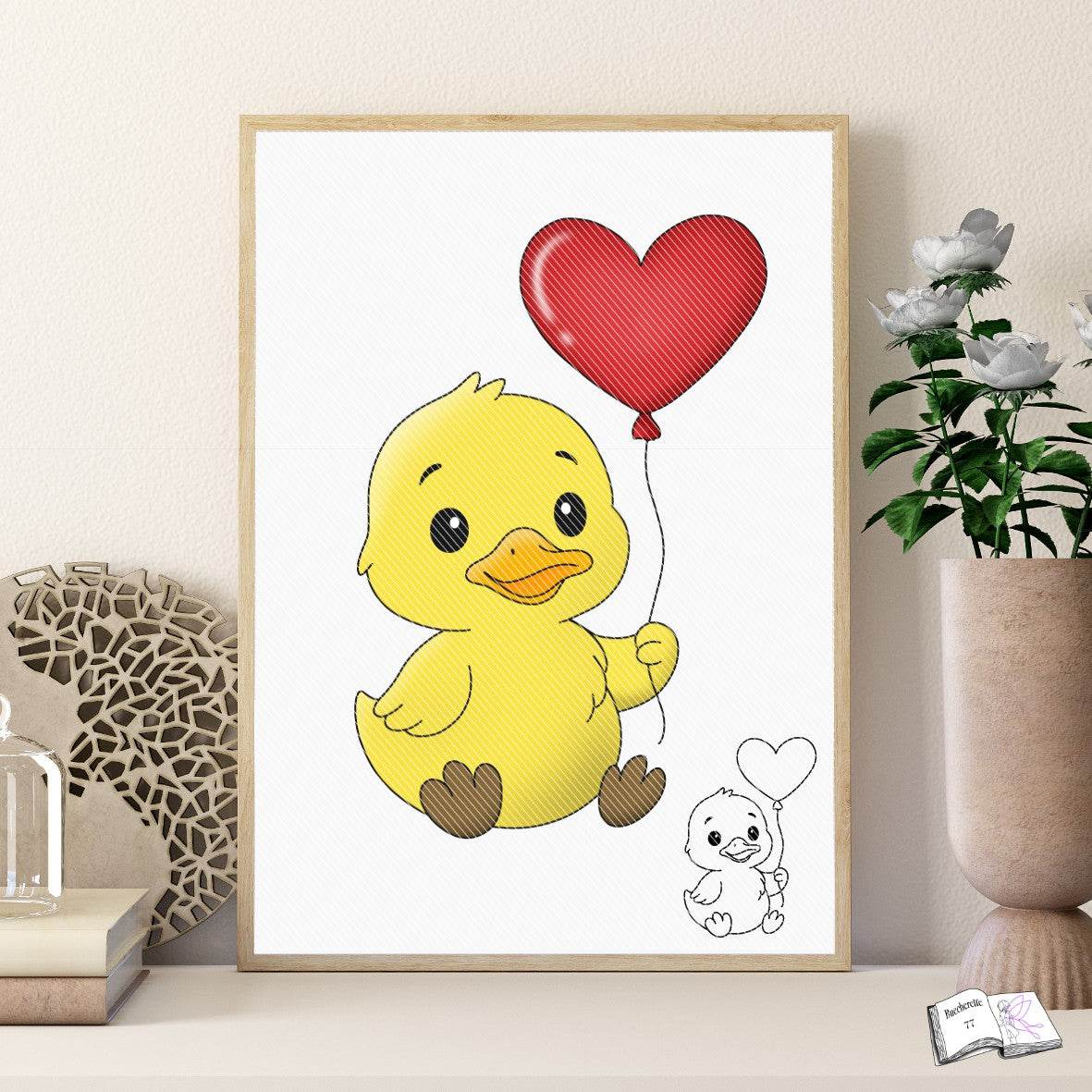 Plotterdatei Entenküken Knutschi Sublimation, Digistamp, Digipaper ! - Sewando