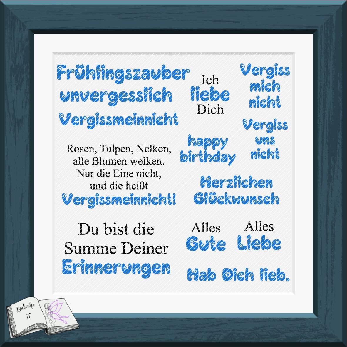 Digiset Vergissmeinnicht Plotten, Sublimation, Drucken, Digistamp, Digipaper ! - Sewando
