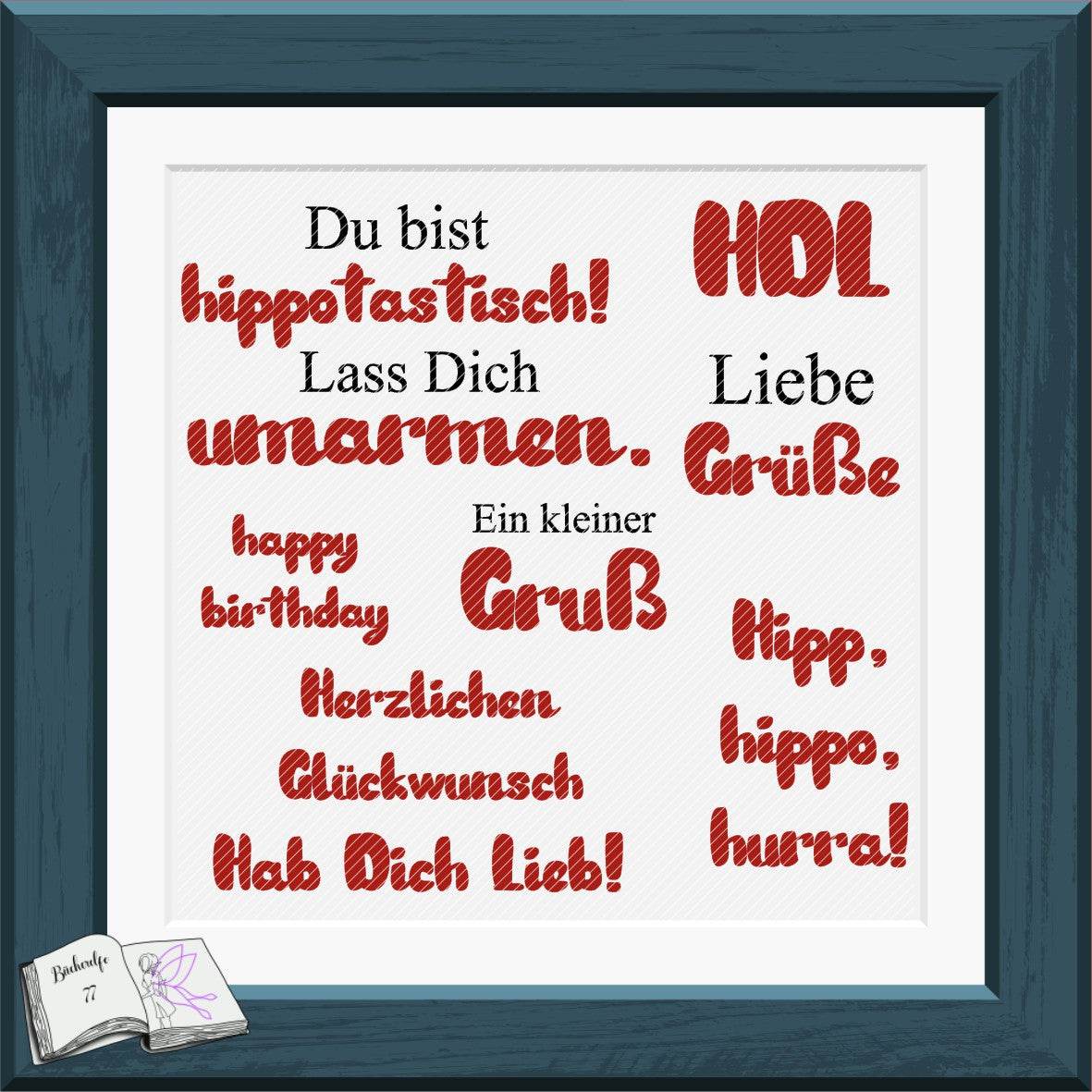 Digiset lovely hippo Plotten, Sublimation, Drucken, Digistamp, Digipaper - Sewando