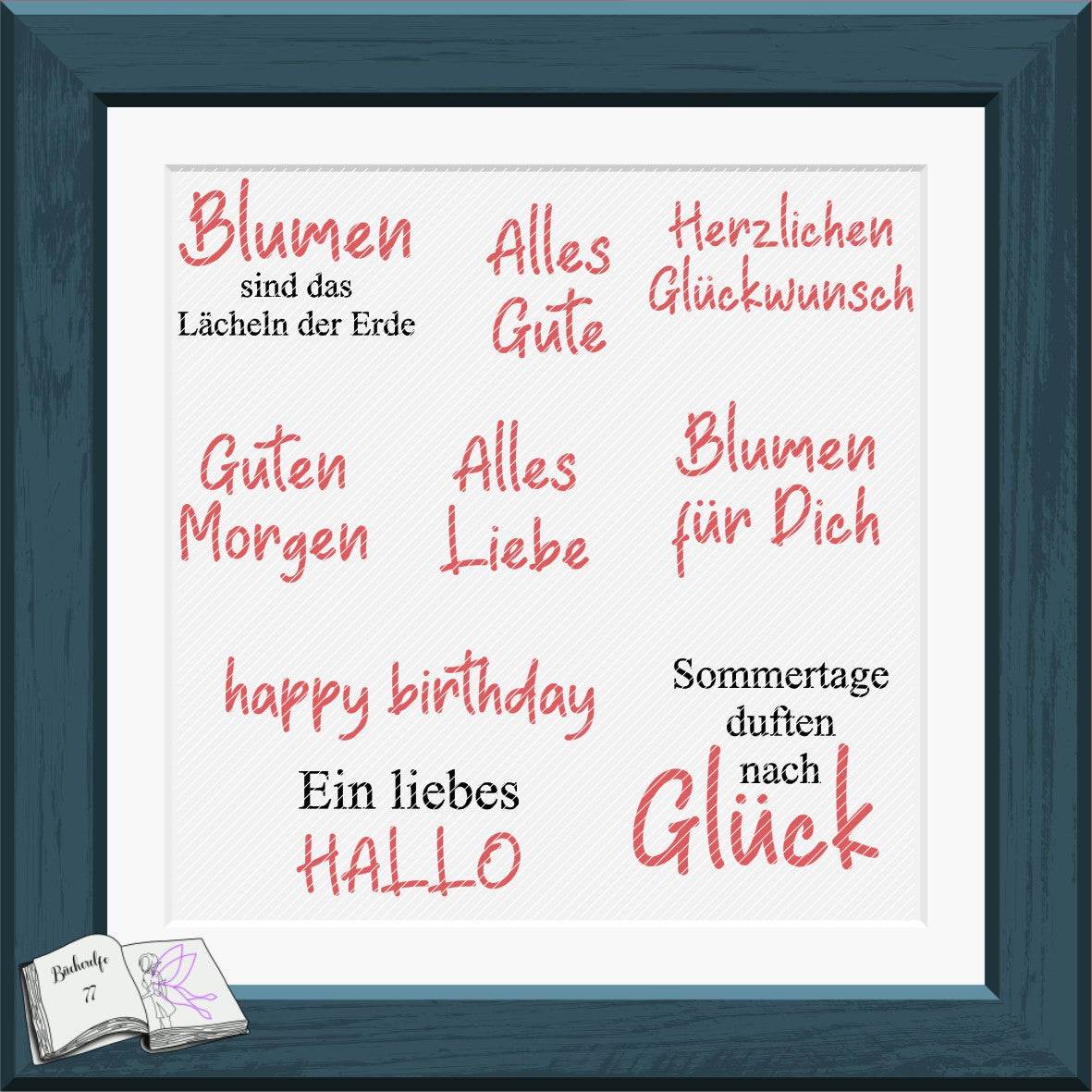 Digiset Mohnblumenstrauß, Plotterdatei, Sublimation, Digistamp, Digipaper - Sewando