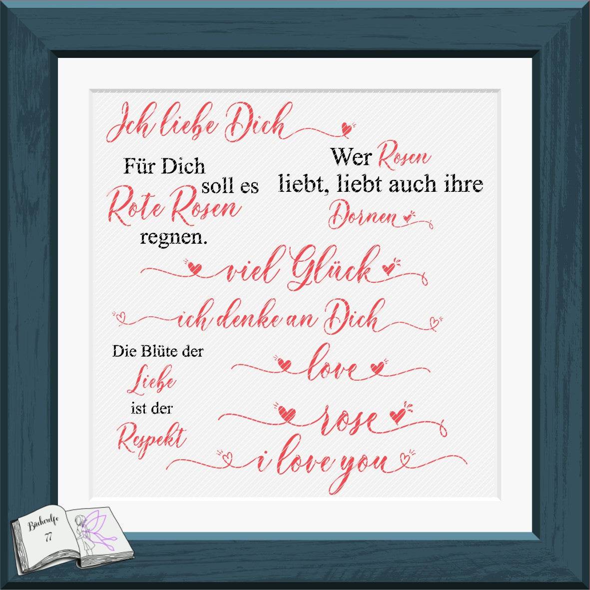Digiset Rosenbanner Plotterdatei, Sublimation, Digistamp, Digipaper - Sewando