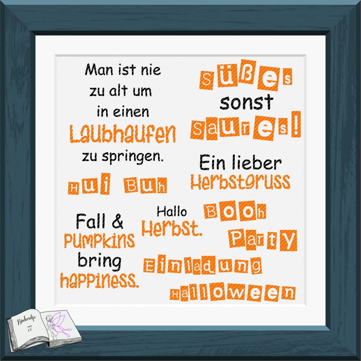 Digiset Kürbisse Plotterdatei, Sublimation, Digistamp, Digipaper - Sewando
