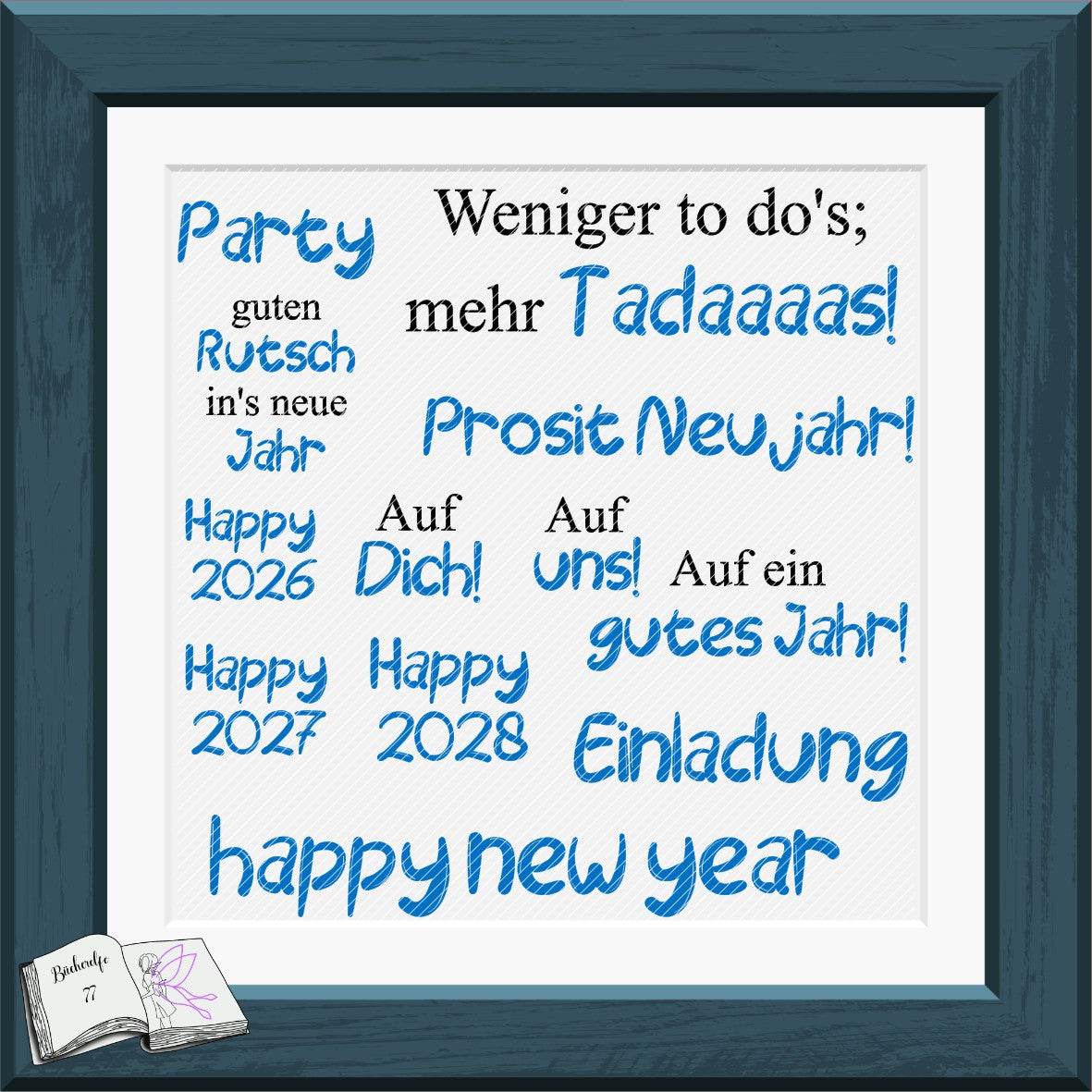 Digiset Special Silvester Plotterdatei, Sublimation, Digistamp, Digipaper - Sewando