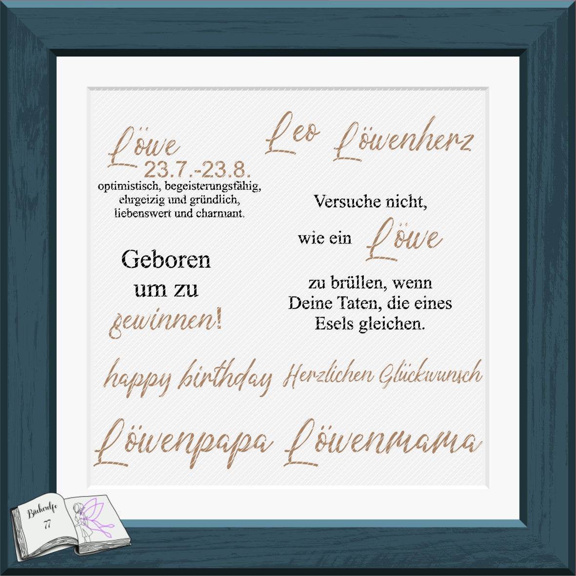 Digiset Löwe mit Gladiole Plotten, Sublimation, Drucken, Digistamp, Digipaper - Sewando