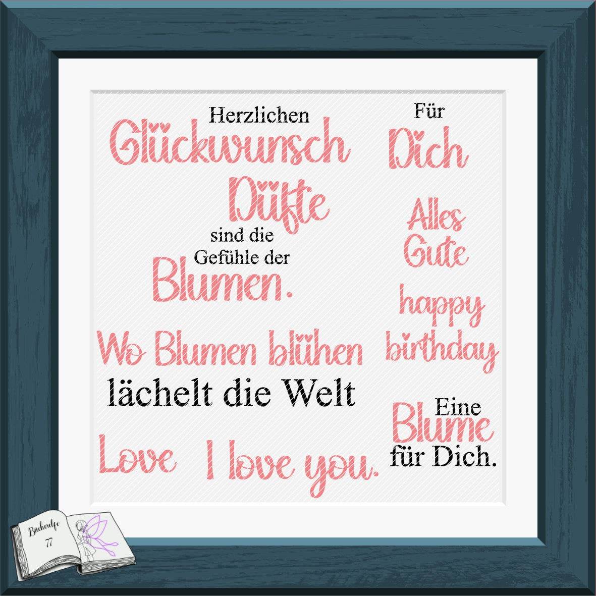 Digiset Blütengesteck, Digistamp, Digipaper, Plotterdatei, Sublimation, Druck - Sewando