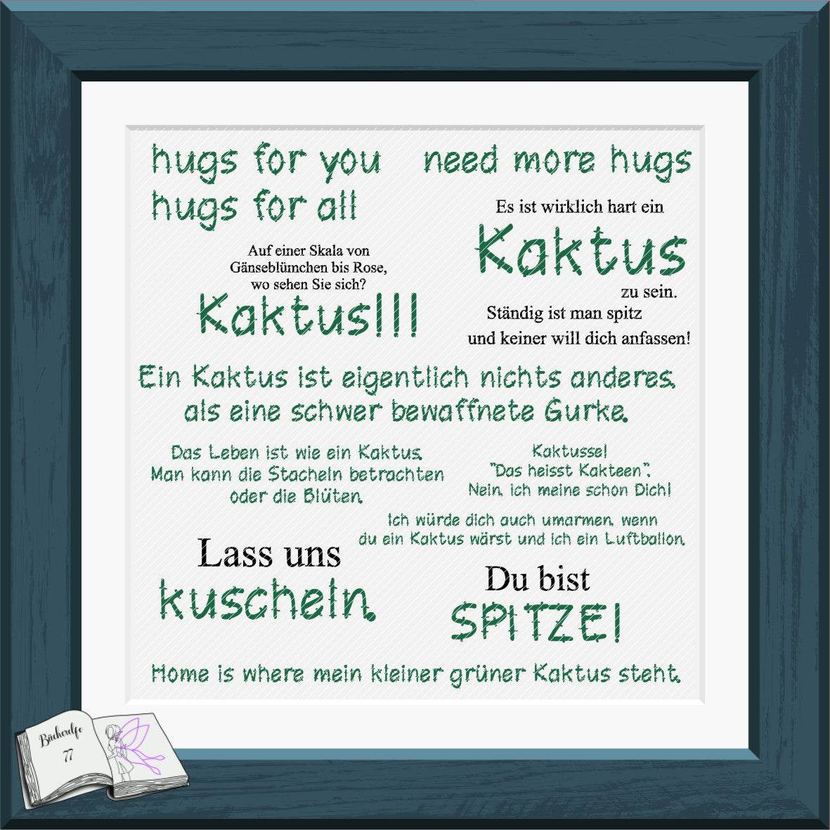 Digiset Kaktus Freunde Plotterdatei, Sublimation, Digistamp, Digipaper - Sewando