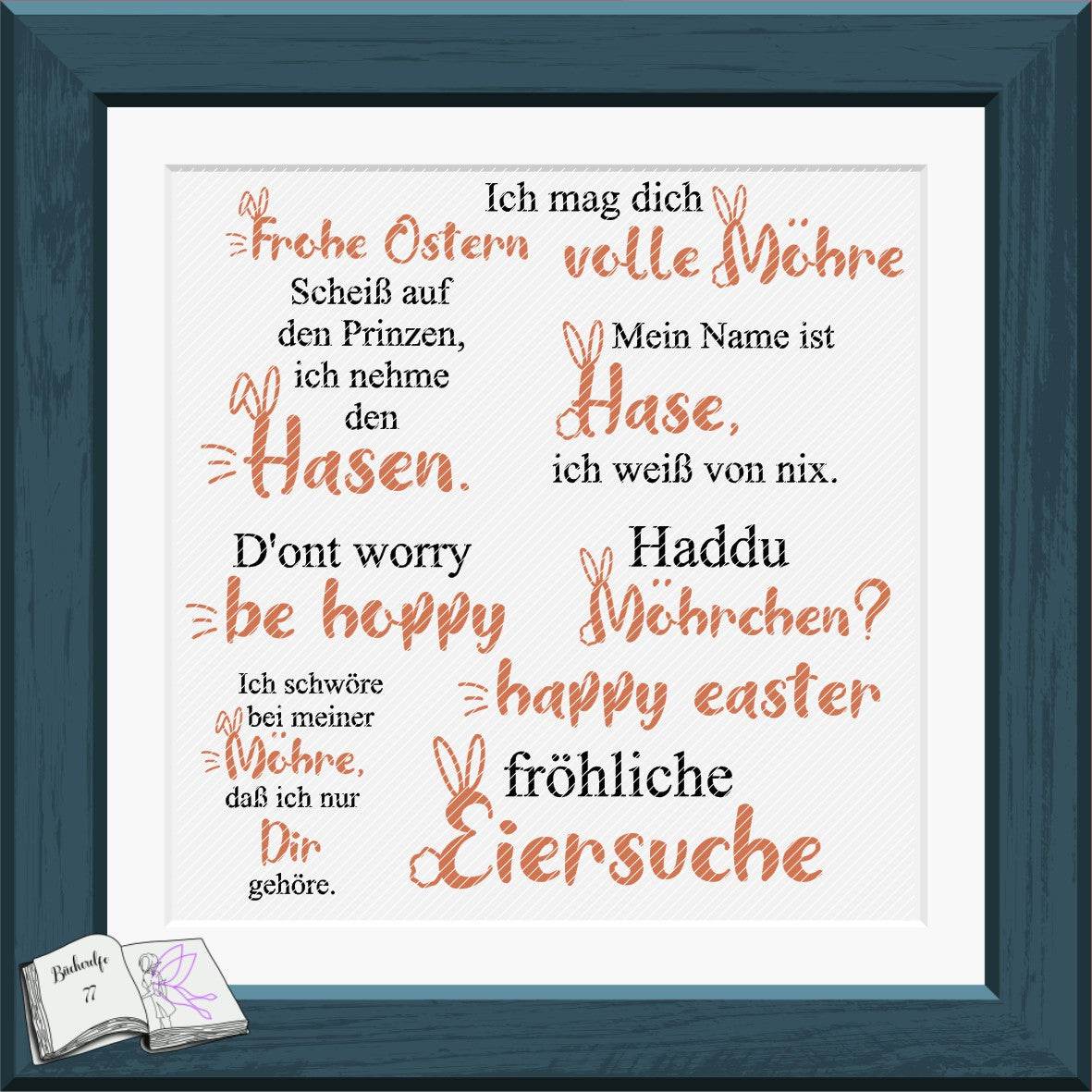 Digiset Hase Hoppla Plotterdatei, Sublimation, Digistamp, Digipaper - Sewando