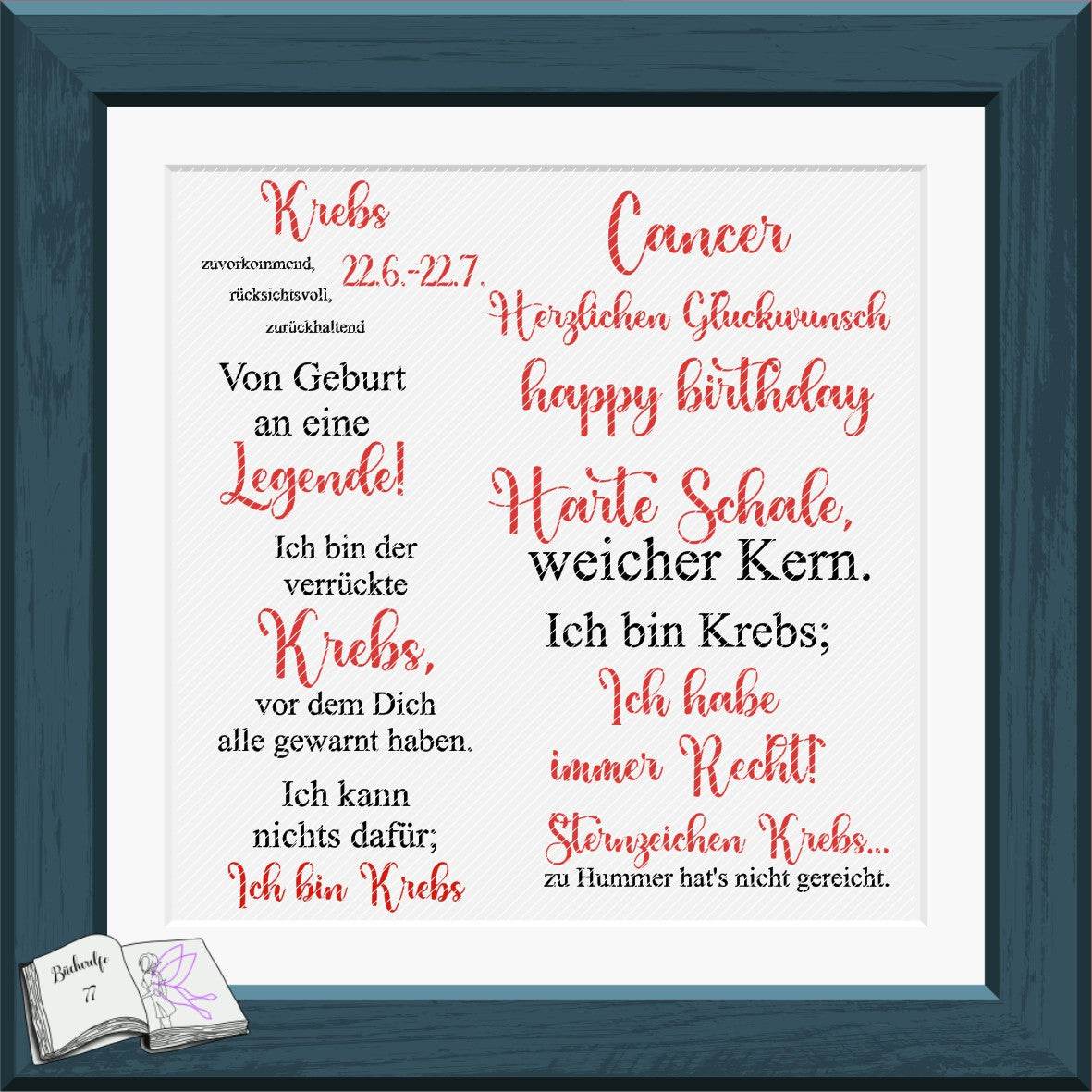 Digiset Karl der Krebs mit Rose Plotterdatei, Sublimation, Digistamp, Digipaper - Sewando