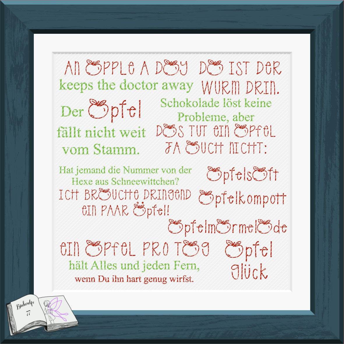 Digiset Äpfel, Digistamp, Digipaper, Plotterdatei, Sublimation, Druck - Sewando