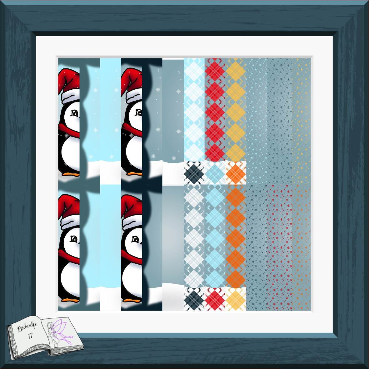 Digiset Christmas Penguin Plotterdatei, Sublimation, Digistamp, Digipaper - Sewando