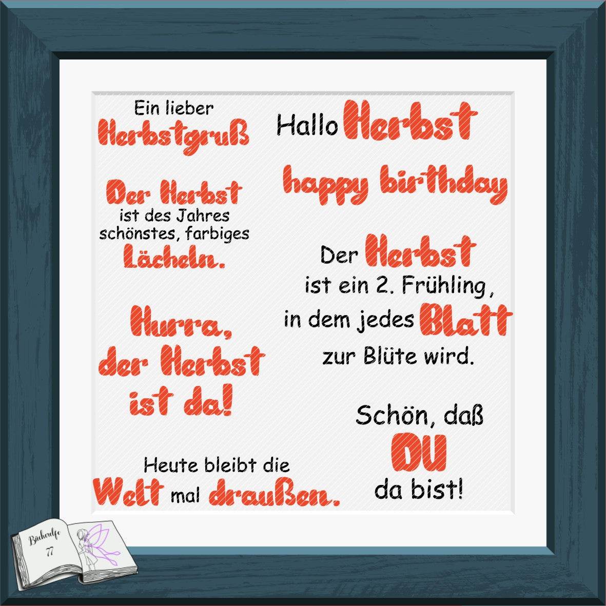 Digiset Hallo Herbst Plotten, Sublimation, Drucken - Sewando