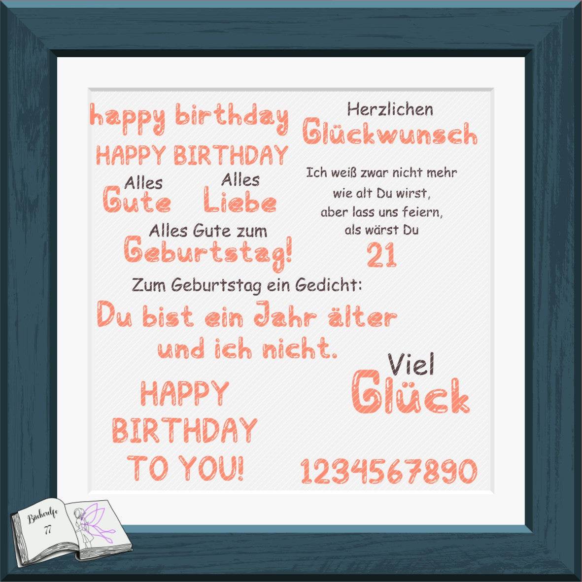 Digiset Happy Birthday Plotten, Sublimation, Drucken, Digistamp - Sewando