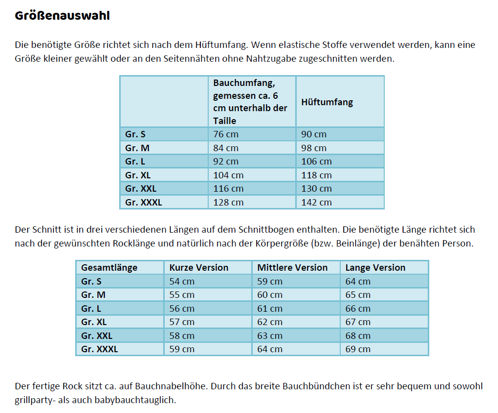 Schnittmuster timtom WOMEN No.1 bequemer Rock Gr. S-XXXL (Gr. 34/36-54/56) - Sewando