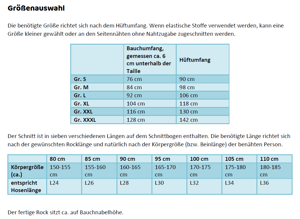 Schnittmuster timtom WOMEN No.2 Maxirock in 6 Weiten und 7 Längen (Gr. 34-56, 1,5m-1,85m Körpergröße) - Sewando