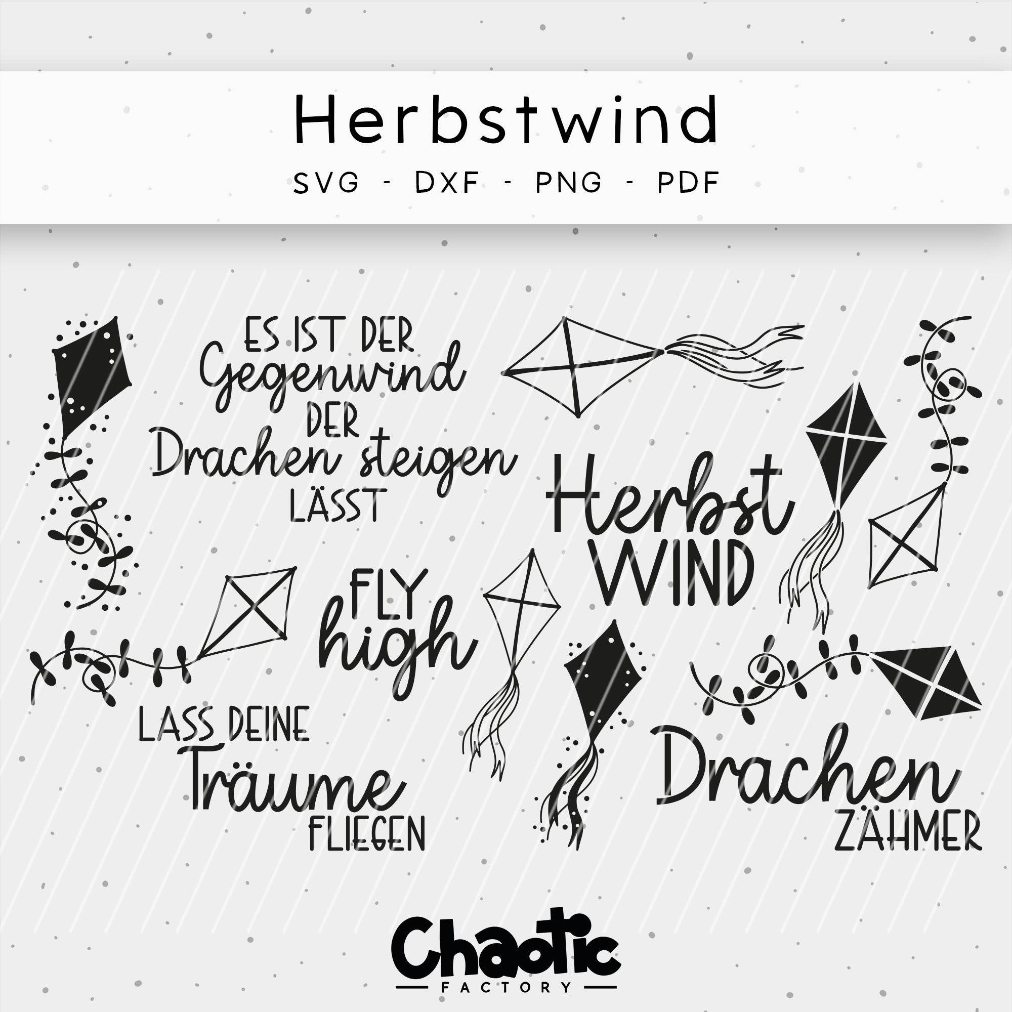 Plotterdatei Herbstwind Drachen - Sewando