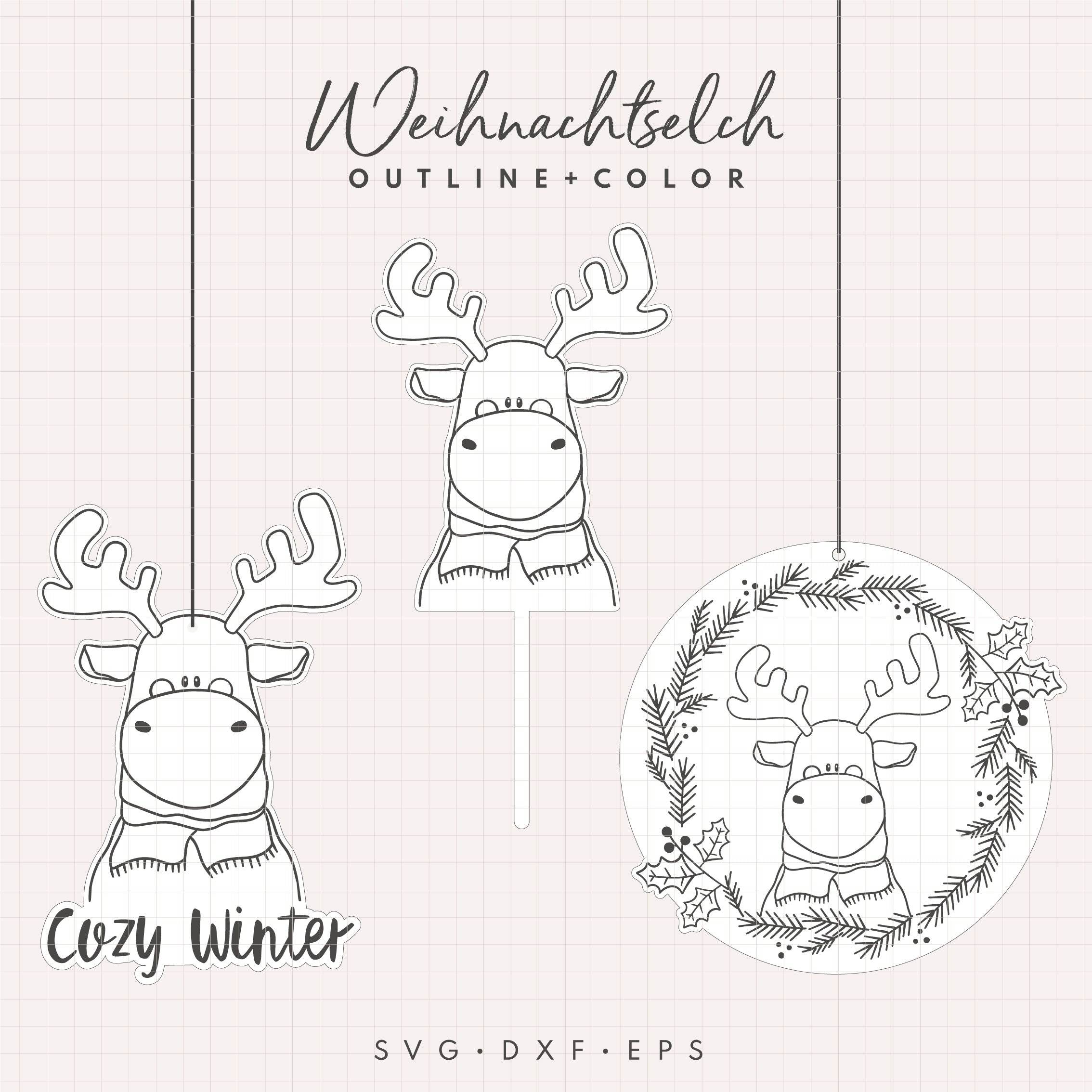 Laserdatei | Weihnachtselch : - Sewando