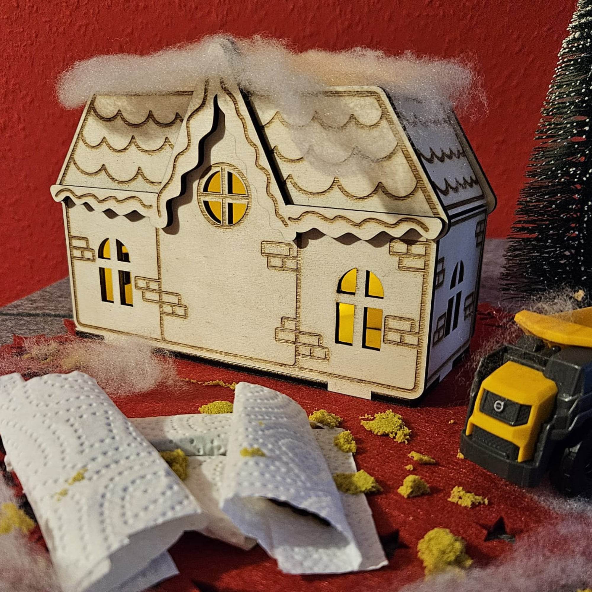 Laserdatei Wichtel Box Haus Basteln - Sewando