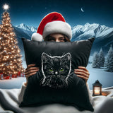 Stickdatei schwarze Katze "Enso" - realistisch - FÜR DUNKLE STOFFE