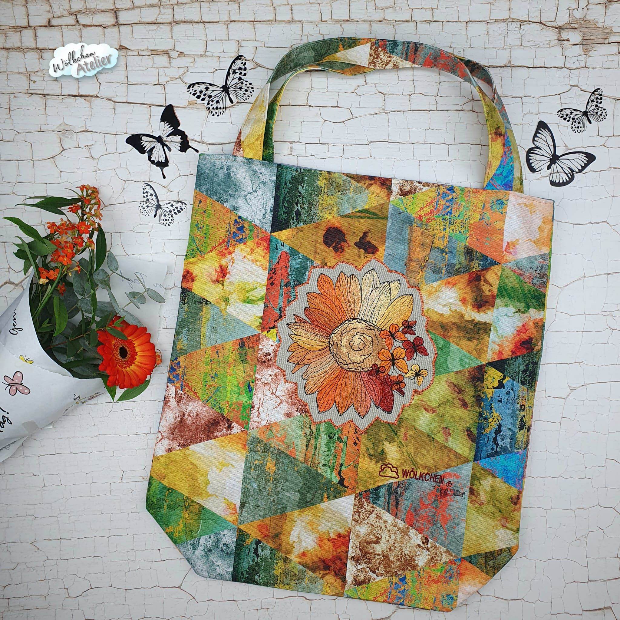 Sonnenblume Stickdatei – die Regenbogen Blütenpracht für deine Stickmaschine - Sewando