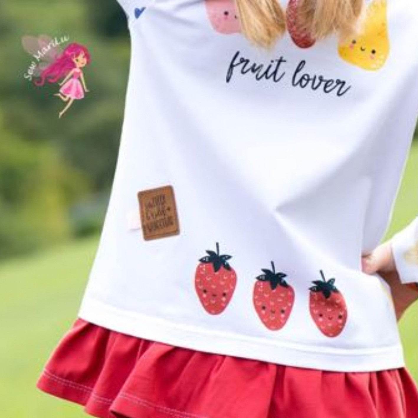 Schnittmuster Volantshirt Malili Beamerversion Gr. 74 bis 152 - Sewando