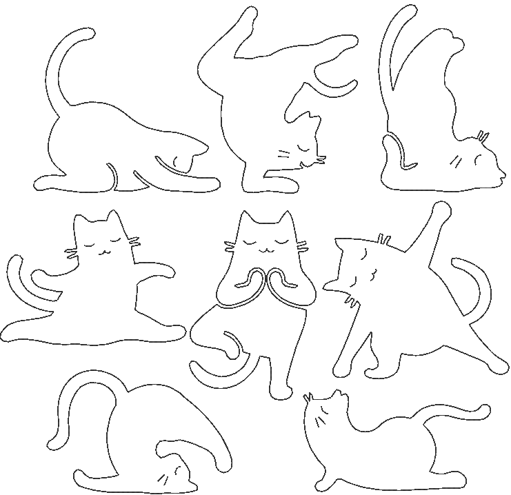 Stickdatei - Yoga Katze Linie - Sewando