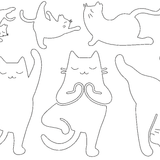Stickdatei - Yoga Katze Linie - Sewando