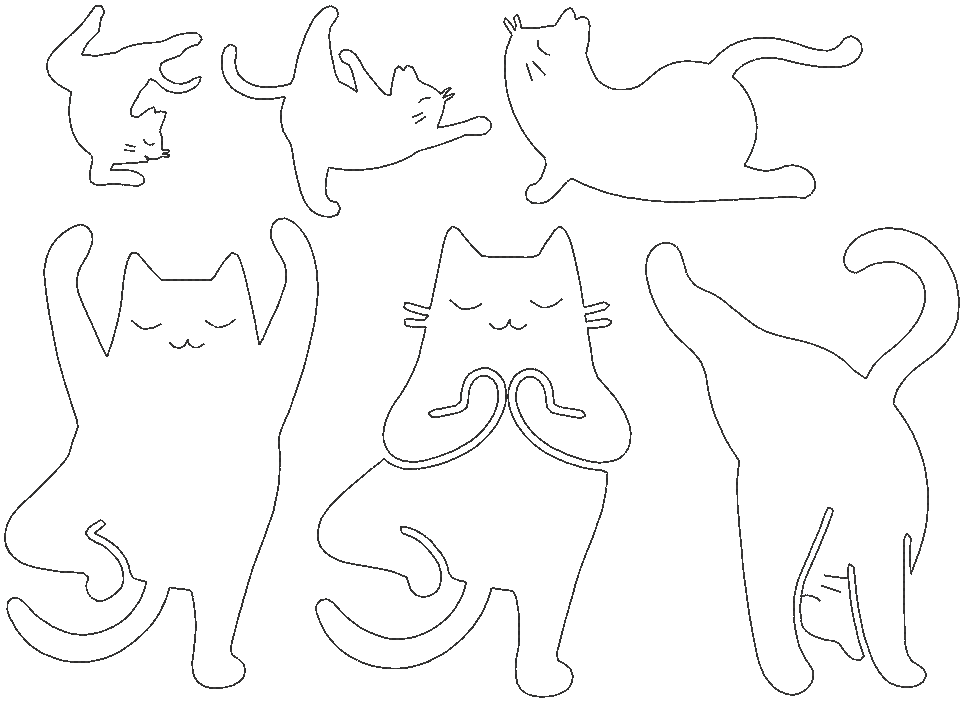 Stickdatei - Yoga Katze Linie - Sewando
