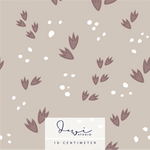 Nahtloses Muster | Little Dinosaur | Spuren Beige Altrosa | 25x25cm Stoffdesign - Sewando