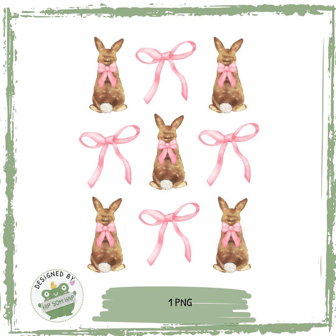 Bügelbild Osterhase mit rosa Schleife – Frühling Design für Shirts & mehr - Sewando