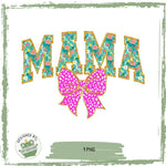 Mama PNG mit floralen Buchstaben & pinker Schleife Sublimation, Druck - Sewando