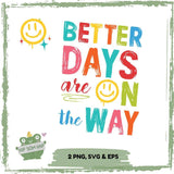 Better Days Lachgesicht Plotterdatei – Buntes Statement mit Retro-Vibes & Optimismus - Sewando