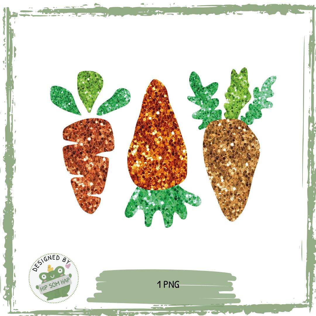 Glitzer-Möhren Bügelbild – Karotten-Druck für Ostern, Frühling & Gartenliebe - Sewando