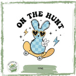 On the Hunt – Bügelbild mit Osterhase auf Skateboard - Sewando