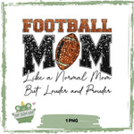 Football Mom – Glitter-T-Shirt Druckmotiv mit Football & Spruch „Louder and Prouder“ - Sewando