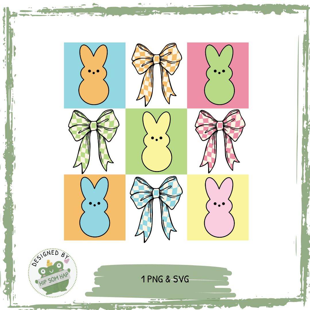 Ostern Pop-Art Bunny & Schleife – PNG & SVG für DIY & Plotterprojekte - Sewando