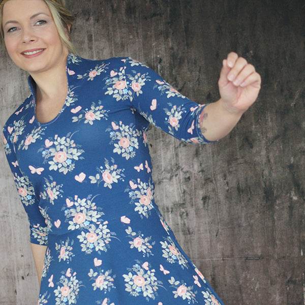 Tellerrockkleid + Shirt mit Stehkragen & Tropfenausschnitt | Schnittmuster + Anleitung | Gr. 32-58 | Anfänger | deutsch - Sewando