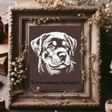 Stickdatei Rottweiler "Anouk" - realistisch FÜR DUNKLE STOFFE