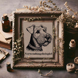 Stickdatei Airedale Terrier "Marlin" - realistisch - FÜR HELLE STOFFE