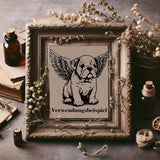 Stickdatei Englische Bulldogge Engel "Linus" - realistisch - FÜR HELLE STOFFE
