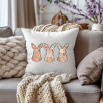 Bügelbild Drei florale Osterhasen – Frühlingshafte PNG Datei für DIY & Kleidung - Sewando