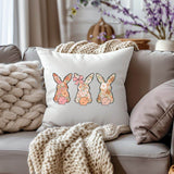 Bügelbild Drei florale Osterhasen – Frühlingshafte PNG Datei für DIY & Kleidung - Sewando