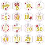 Stickdatei - 6-Eck Zahlenanhänger 1-25 für Adventskalender - Sewando
