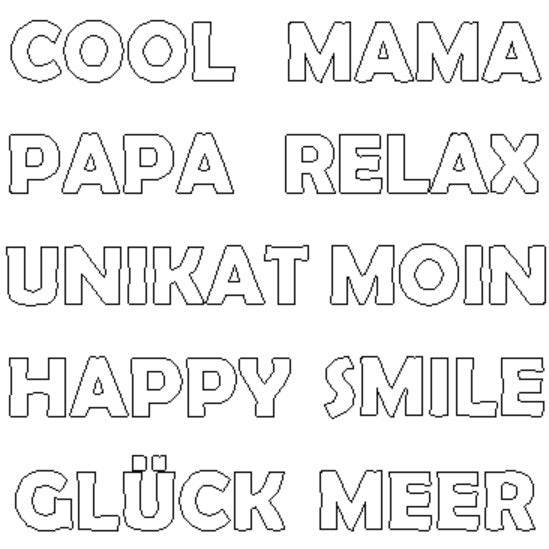 Stickdatei - TRAPUNTO Worte (10 Dateien) - Sewando