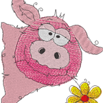 Stickdatei - Happy Stitching Schwein - Sewando