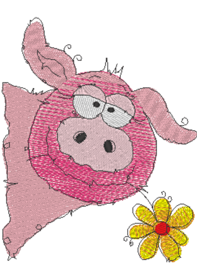 Stickdatei - Happy Stitching Schwein - Sewando
