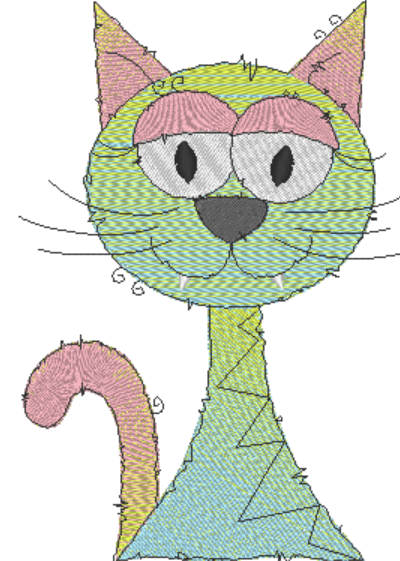 Stickdatei - Happy Stitching - Katze - Sewando